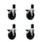 Service Caster 5'' Hard Rubber Swivel 1-3/4'' Expanding Stem Caster Set with Brake, 4PK SCC-EX20S514-HRS-PLB-134-4 - alternate 1